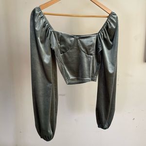 Forever 21 velvet crop top. Size S. Never worn.